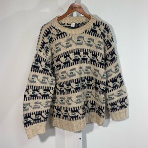 URUHA Artesania Andean Wool Sweater – Hand Knit Ecuador Crewneck fishmetman